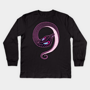 Synthwave Cobra Kids Long Sleeve T-Shirt